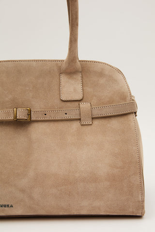 Belted Faux Leather Bag Mink