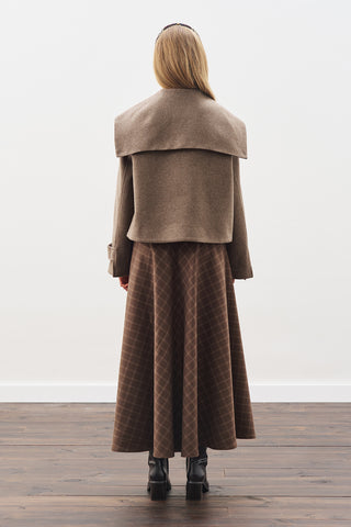 Button-Detail Wool Coat Mınk