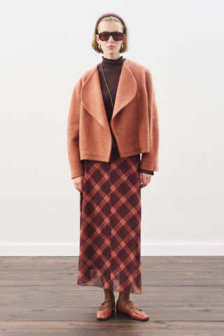 Patterned Tulle Skirt Brown Plaıd