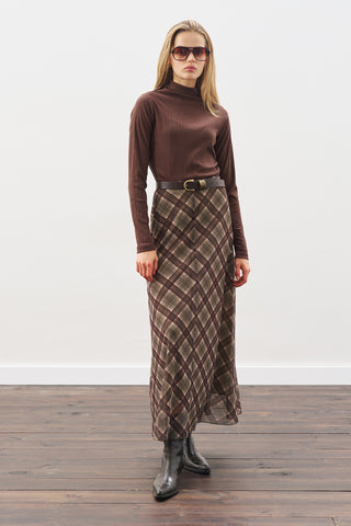 Patterned Tulle Skirt Green Plaıd