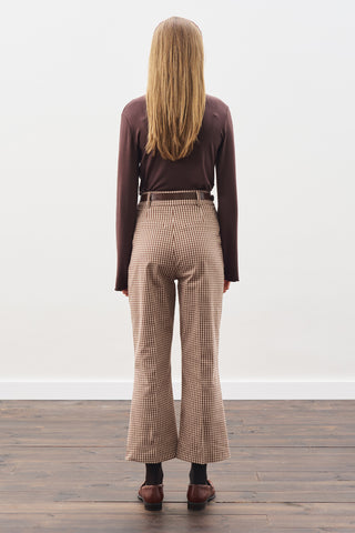 Checked Flare Trousers Plaıd