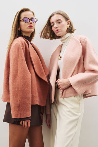 Wool Short Jacket Peach