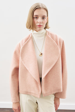 Wool Short Jacket Peach