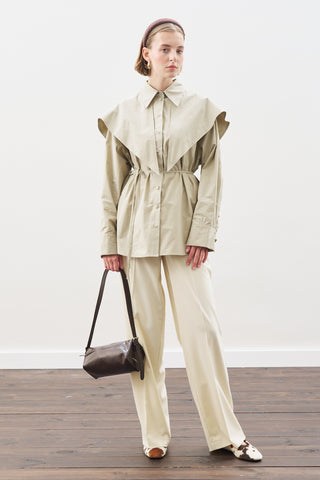Oversized Shirt With Triangle Scarf Stone