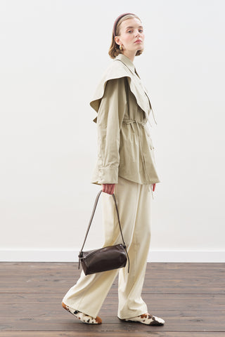 Oversized Shirt With Triangle Scarf Stone