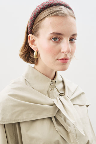 Oversized Shirt With Triangle Scarf Stone