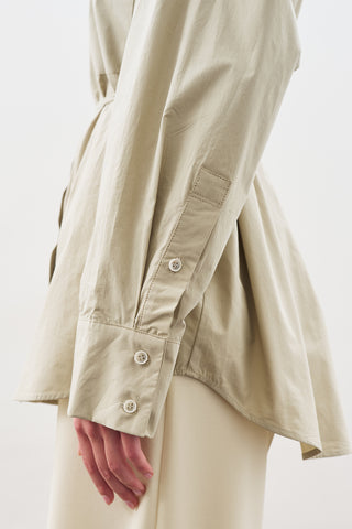 Oversized Shirt With Triangle Scarf Stone