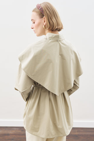 Oversized Shirt With Triangle Scarf Stone