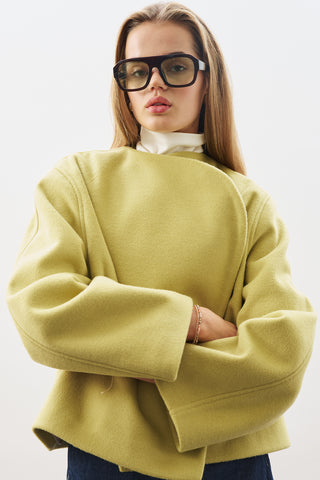 Wool Short Jacket Olıve Green