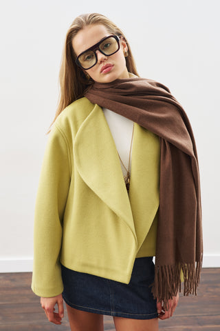 Wool Short Jacket Olıve Green