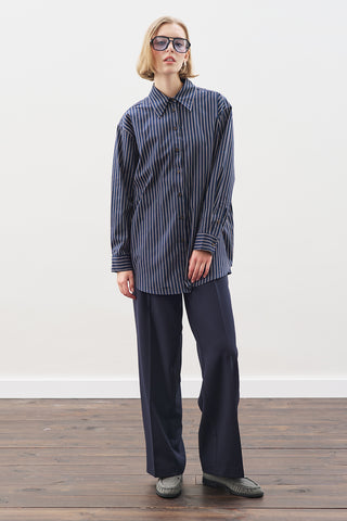 Shirt With Tie Accessory Navy Strıped