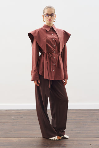 Oversized Shirt With Triangle Scarf Cinnamon Bark