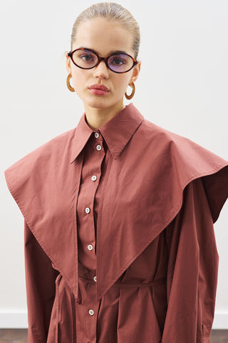 Oversized Shirt With Triangle Scarf Cinnamon Bark