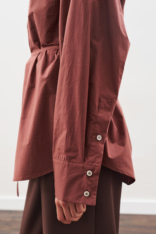 Oversized Shirt With Triangle Scarf Cinnamon Bark