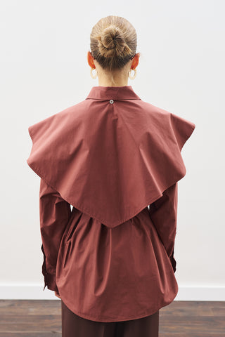 Oversized Shirt With Triangle Scarf Cinnamon Bark