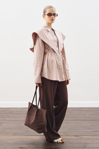 Oversized Shirt With Triangle Scarf Soft Pınk