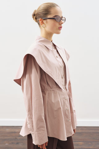 Oversized Shirt With Triangle Scarf Soft Pınk