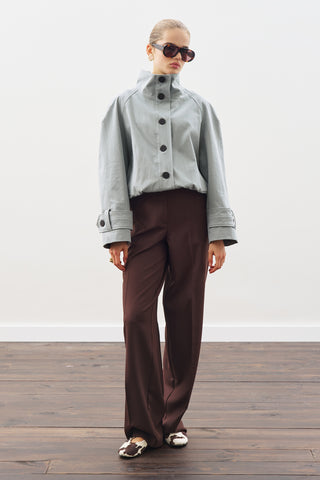 Trench-Style Bomber Jacket Blue