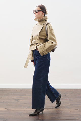 Belted Short Trench Coat Sand