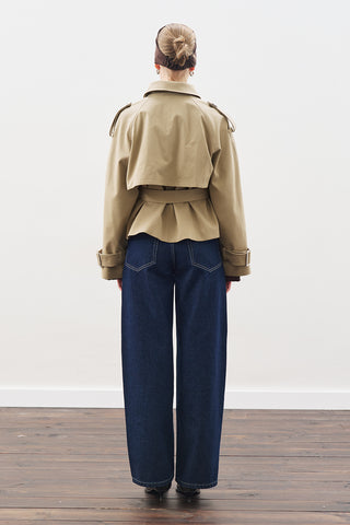 Belted Short Trench Coat Sand