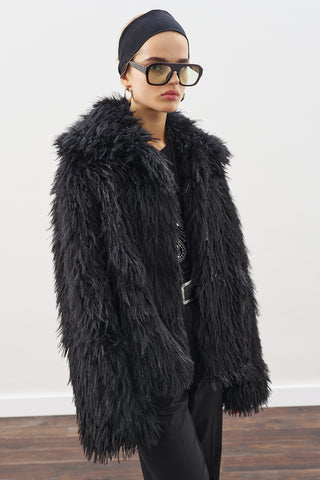 Mara Faux Fur Jacket Black