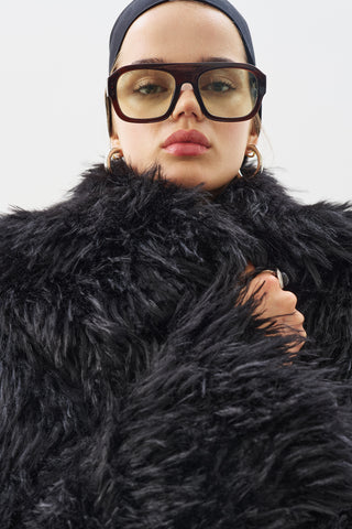 Mara Faux Fur Jacket Black