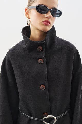 Gaia Oversized Coat Black