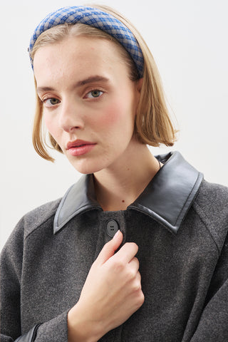 Wool Coat With Leather Details Anthracıte