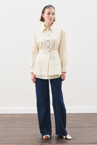 Shirt With Tie Accessory Soft Yellow