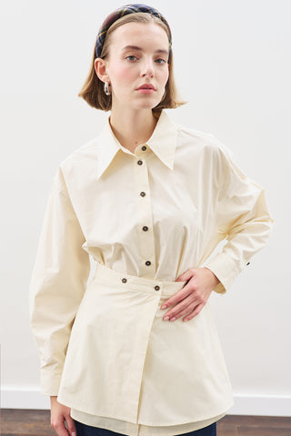 Shirt With Tie Accessory Soft Yellow