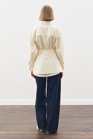 Shirt With Tie Accessory Soft Yellow