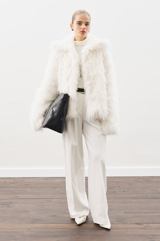 Mara Faux Fur Jacket Ecru