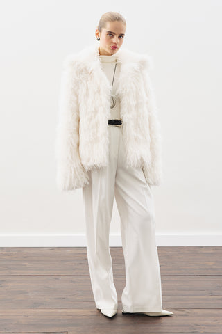 Mara Faux Fur Jacket Ecru