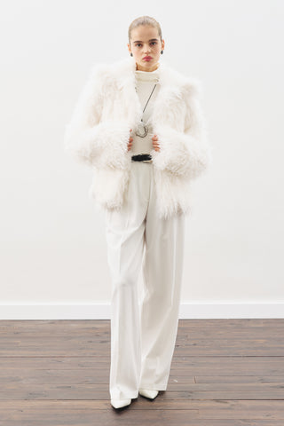 Mara Faux Fur Jacket Ecru