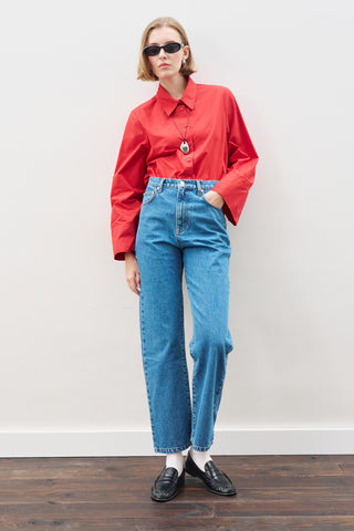 Classic Shirt With Wide Cuffs Red