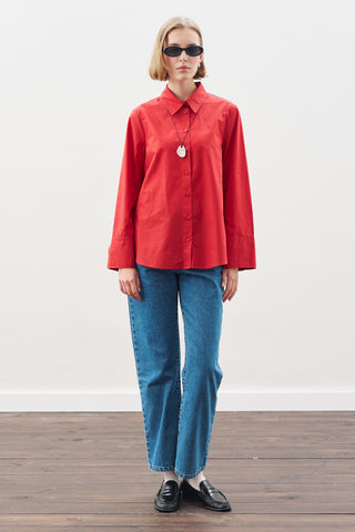 Classic Shirt With Wide Cuffs Red