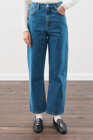 Straight Ankle Jeans Blue