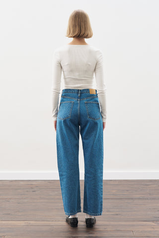 Straight Ankle Jeans Blue