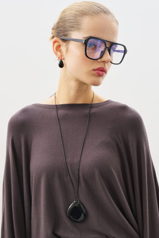 Cape-Style Blouse Anthracite