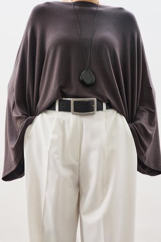 Cape-Style Blouse Anthracite