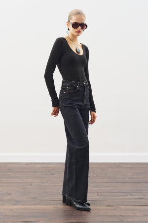 Soft Wide Leg Jeans Black