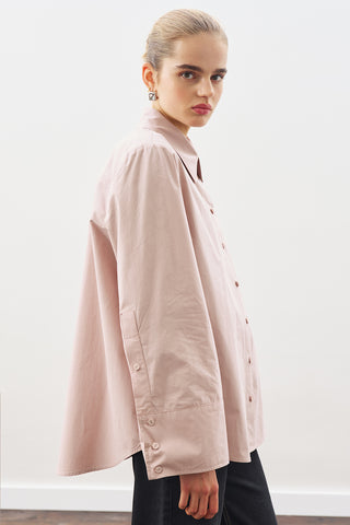 Classic Shirt With Wide Cuffs Soft Pınk