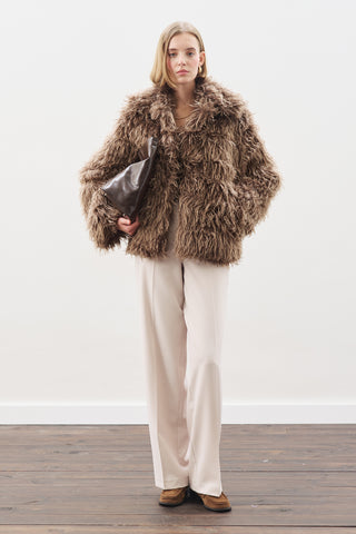 Mara Faux Fur Jacket Brown