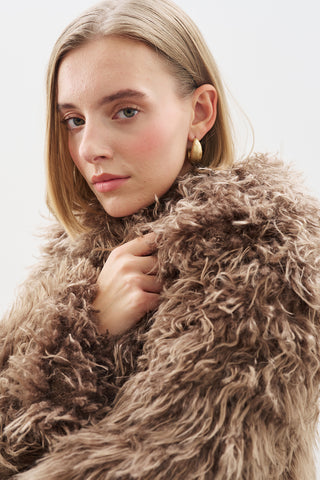 Mara Faux Fur Jacket Brown