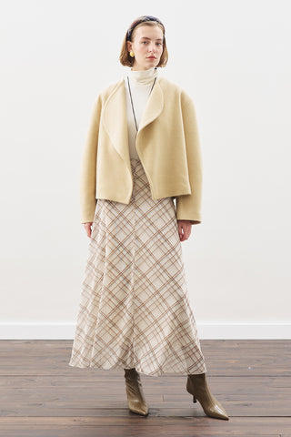 Patterned Tulle Skirt Beıge Plaıd