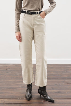 Straight Ankle Jeans Beige