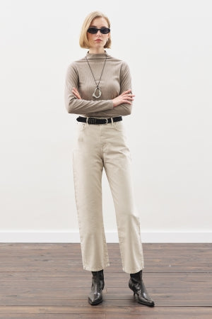 Straight Ankle Jeans Beige