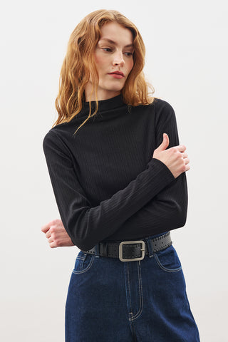 High-Neck Bodysuit Black
