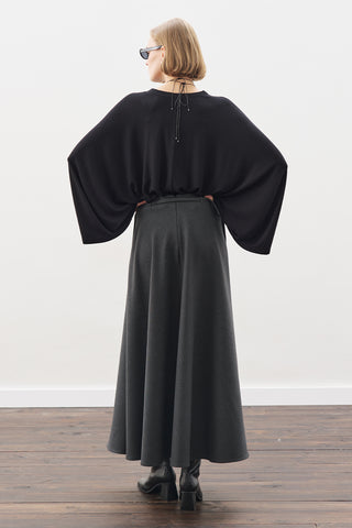 Cape-Style Blouse Black