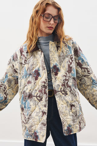 Quilted Pattern Jacket Yellow